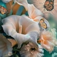 thumbnail image 6 of Orinice Flowers Butterflies Cindy Wright Round Table Cover Stain Resistant Washable Indoor Outdoor Tablecloth Kitchen Dining Wedding Parties Picnic Camping 100% Polyester Fiber 42-46, 6 of 8