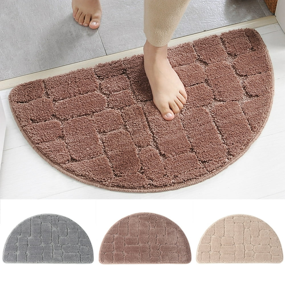 SPRING PARK Half Moon Entrance Door Mat, Semi Circle NonSlip Bath Mat