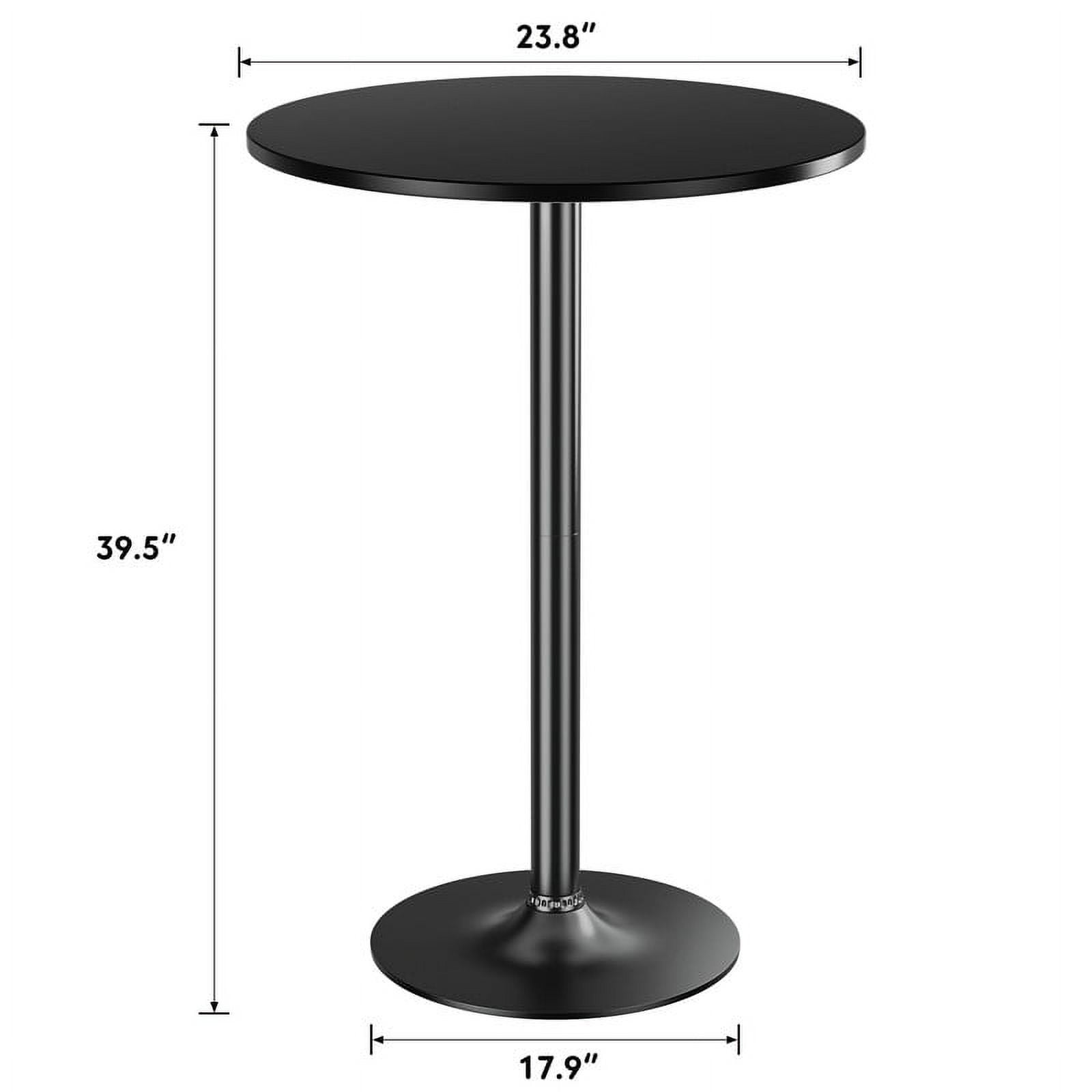 Homall Bistro Pub Table Round Bar Height Cocktail Table Metal Base MDF Top Obsidian Table with Black Leg 23.8-Inch Top, 39.5-Inch Height, Black