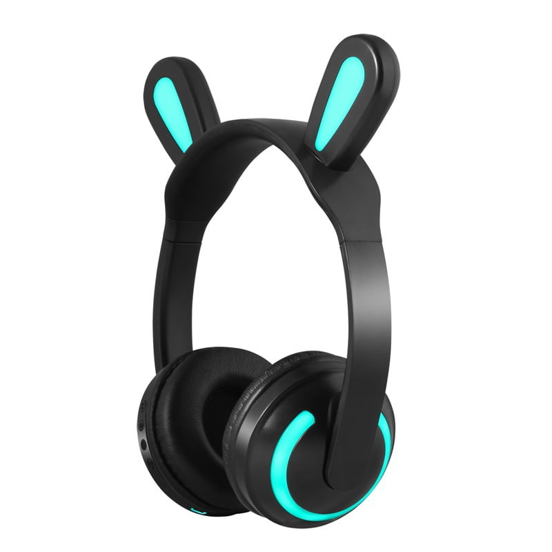 For The Samsung Galaxy Tab 4 in Black Cat Headphones with Light Up Ears 