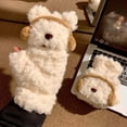 thumbnail image 3 of Adorable Bear Headphone Mittens Winter Warm Lined Full Coverage Fingerless Handwear for Outdoor Enthusiasts,White, 3 of 5