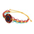 thumbnail image 2 of NOVICA Handmade Multicolored Macrame Bracelet Wristband Resin Costa Rica Bohemian 'Splendid Mandala', 2 of 4