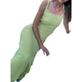 thumbnail image 3 of VISgogo Vestido largo sin mangas para mujer, ajustado, sin espalda, de color sólido, con cuello en forma de U, de una pieza VISgogo  moda, 3 of 9