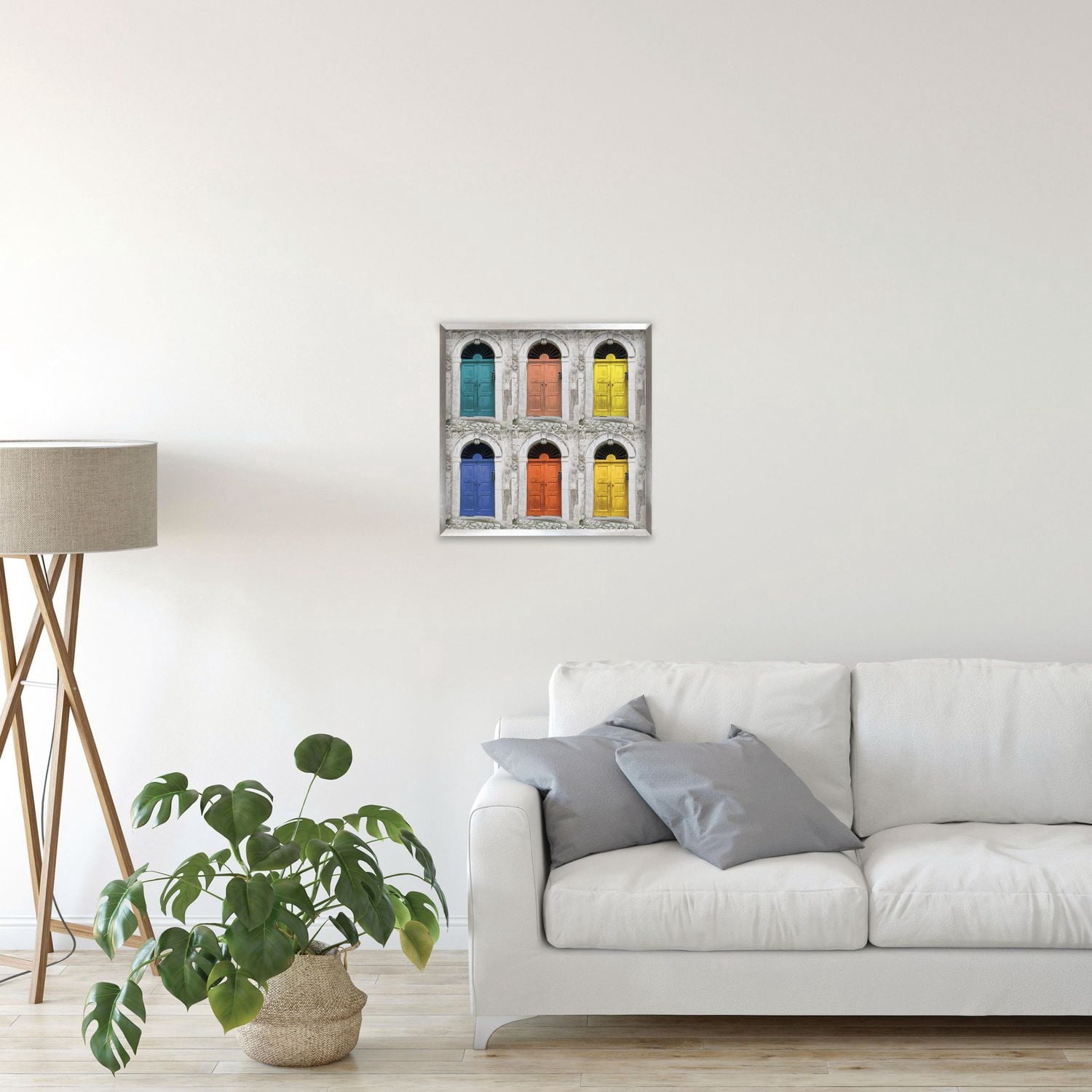 Artissimo Designs Six Doors Framed Printed Canvas - 31.25W x 31.25H x 2D