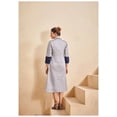 thumbnail image 5 of Blue and Grey Color-Blocked Poplin A-Line Dress, 5 of 5