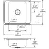 Elkay Drkr2522 Lustertone 25" Drop In Single Basin Stainless Steel Utility Sink - 2 Faucet