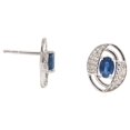 thumbnail image 3 of Natural Blue Sapphire Oval Cut Gemstone Stud Earring, 925 Sterling Silver, 3 of 4