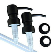 Black Soap Pumps with Collar Rings - 2pk - Replacement Pumps for Your Bottles, Mason Jars or Other DIY Soap or Lotion Dispensers