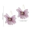 thumbnail image 2 of CILENON Hoops Wind Fairy Air Fabric Large Petal Flower Earrings Sen Series Earrings Female Korean Style Fresh Earrings (Purple,One Size), 2 of 6