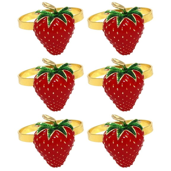 6 Pcs Fruit Napkin Rings Wedding Decorations Fruit Strawberry Napkin Buckles Party Napkin Buckles Napkin Rings