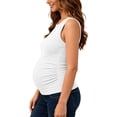 thumbnail image 6 of Fnooota Women's Maternity Tank Tops, Crew Neck Sleeveless Knitting Cotton Casual Pregnancy Summer Clothes White Size L, 6 of 7