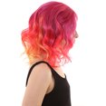 thumbnail image 5 of HPO Adult Women's Red Color Wavy Shoulder Length Trendy Sunset Soiree Halloween Wig, 5 of 9