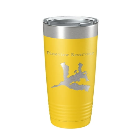 

Pineview Reservoir Tumbler Lake Map Travel Mug Insulated Laser Engraved Coffee Cup Utah 20 oz Yellow