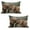 Brown and Green, variant on Savannah Quilted Pillowcover Set of 2, Big Savannah Family with Dark Cloudy Dramatical Sky Grassland Landscape, Standard Queen Size Pillow Cover Bedroom, 30" x 20", Yellow Grey and Blue, by Ambesonne