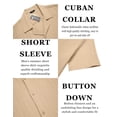 thumbnail image 5 of COOFANDY Mens Short Sleeve Black Shirts Summer Beach Cuban Collar Casual Button Up Shirts for Men Regular Fit, 5 of 6