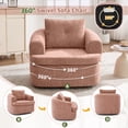 thumbnail image 3 of Jopath 360°Swivel Sofa Chair,Swivel Round Chair with Dual-layer Cushion Design Accent Barrel Chair for Living Room Bedroom Office Hotel Pink, 3 of 9