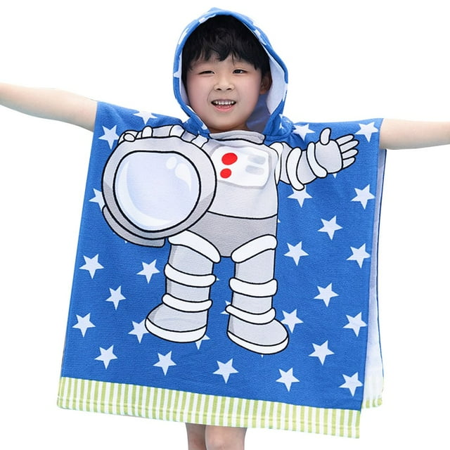 Children Bath Cloak Cartoon Kids Shower Hooded Towel Bathing Drying Pullover Poncho Type 5