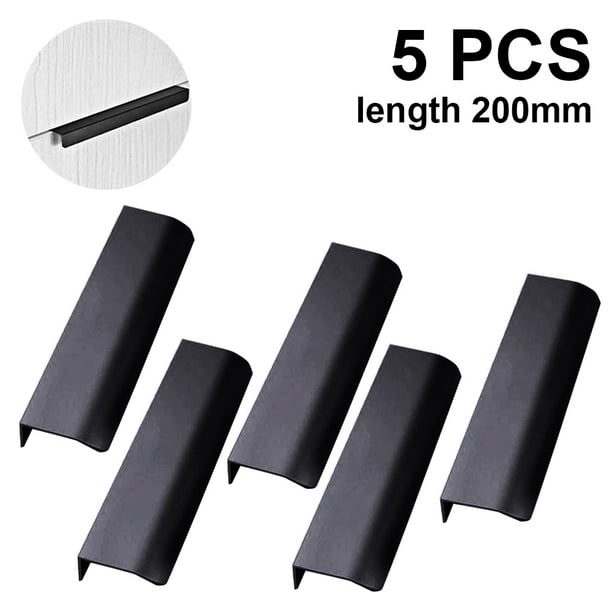 5 manijas para muebles, manijas para gabinetes de aluminio, manijas de cocina modernas, manijas curvas para puertas, manijas ocultas para cajones, manijas para armario, dormitorio, baño Adepaton 221065-2