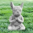 thumbnail image 4 of Yoga Pose Meditation Dog Resin Statue Ornaments Waterproof Prayer Zen French Bulldog Sculpture Crafts Garden Decoration Figurine, 4 of 8