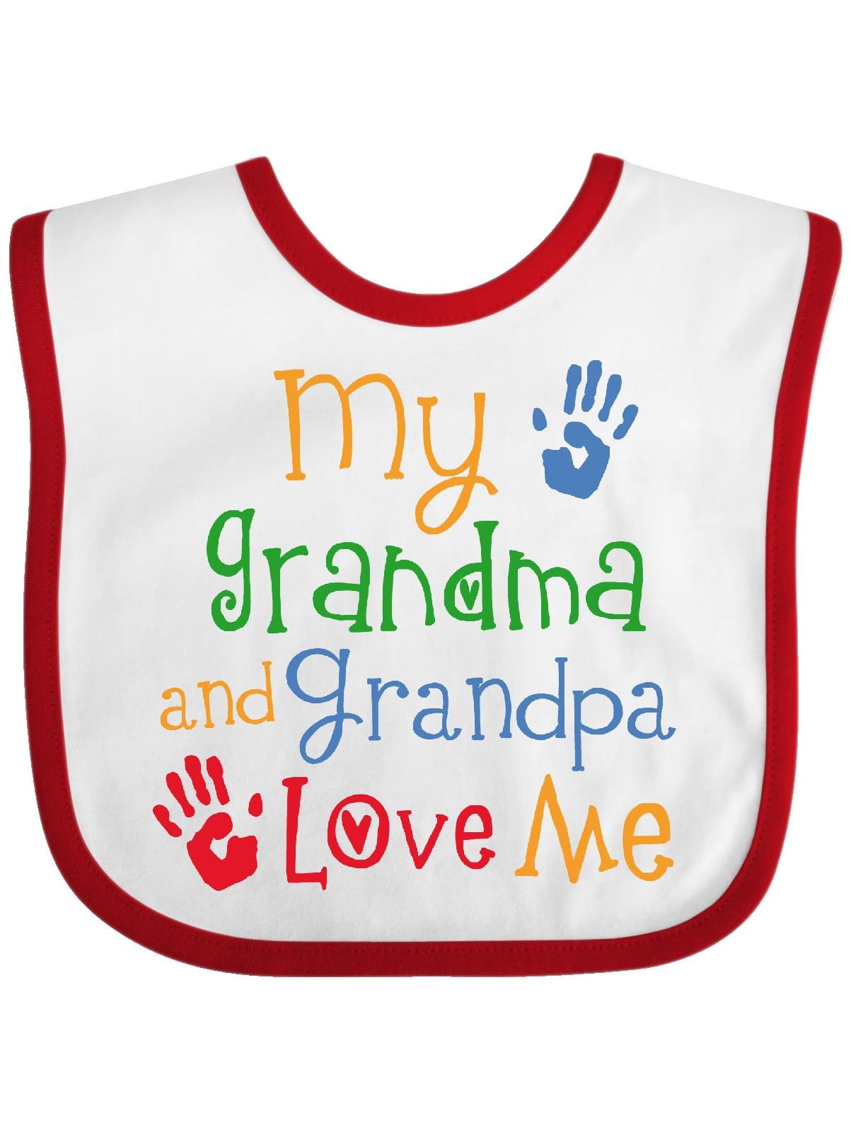 Inktastic My Grandma and Grandpa Love Me Baby Bib 