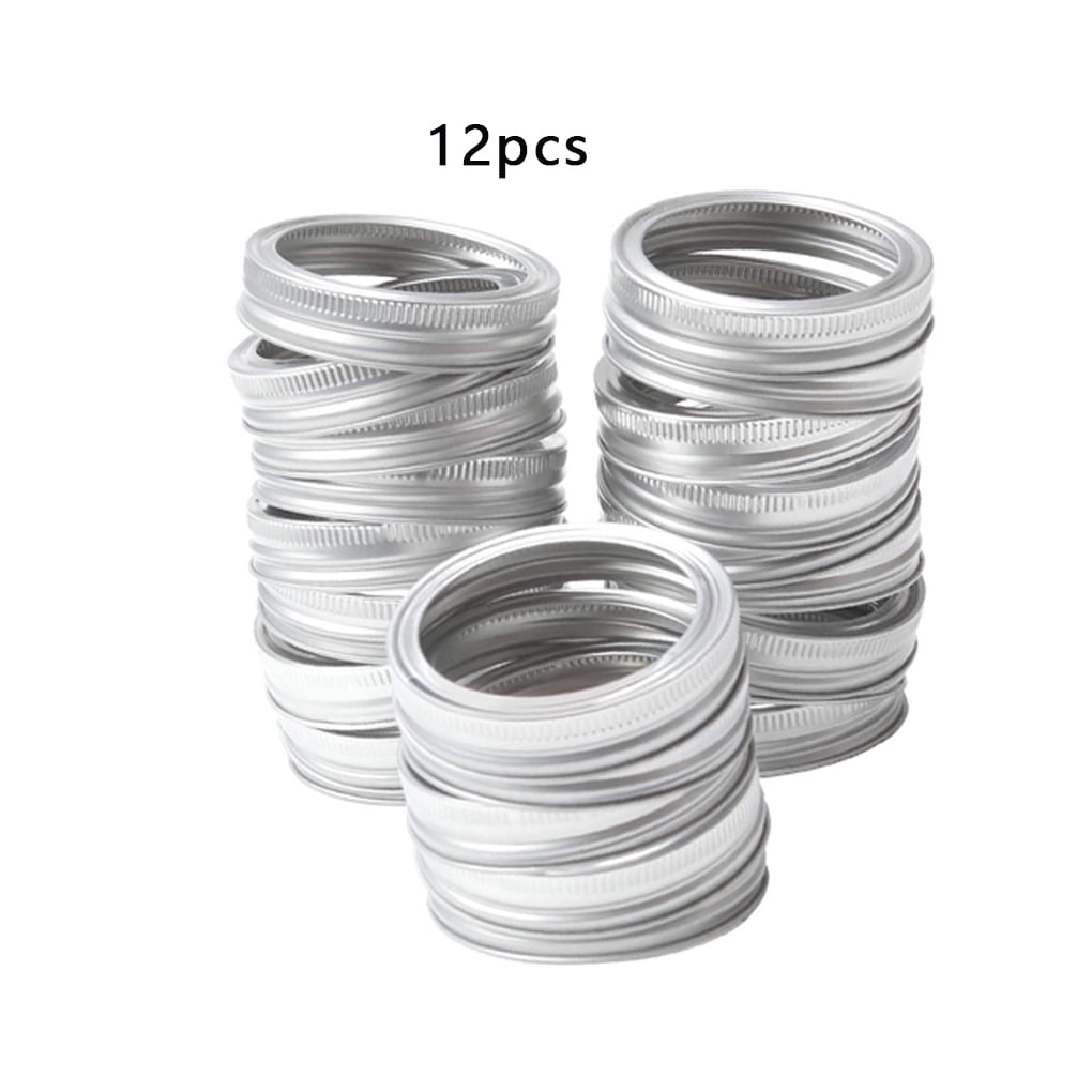 12Pcs Split-Type Wide Mouth Jars Lids Storage Caps Silicone Rings Replacement Sealing Cover New