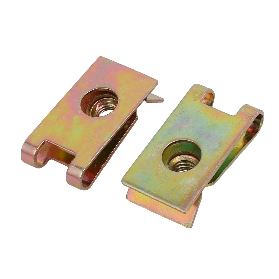 Unique Bargains 25pcs M6 Thread Size 65Mn Steel Zinc Plated Clip U Nut Brass Tone 32mmx17mm