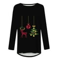 thumbnail image 4 of Odbmxy Christmas Shirts for Women Long Sleeve Oversized Ladies Tops Party Casual Pullover Graphic Tops, 4 of 5