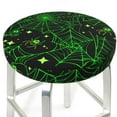 thumbnail image 3 of Lsque Green Bright Web with Spiders Round Bar chair cushion covers Velvet Fabric Premium Comfort Protects from Scratches and Stains for 14-17 Inch Chair- 12 inch, 3 of 7