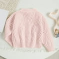 thumbnail image 5 of CAUYDYGirls Cardigan Chandail Coton Manches Longues Uni Enfants Manches Longues Boutonné Chandails Tricot Hauts(Rouge,1-2 Ans), 5 of 5
