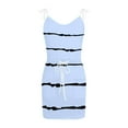thumbnail image 5 of bnaln Women Summer Dresses 2024 Trendy Casual Striped Sleeveless Sling Dress V Neck Drawstring Waist Beach Dresses Cute Mini Dress Ladies Short Dresses with Pockets, 5 of 6