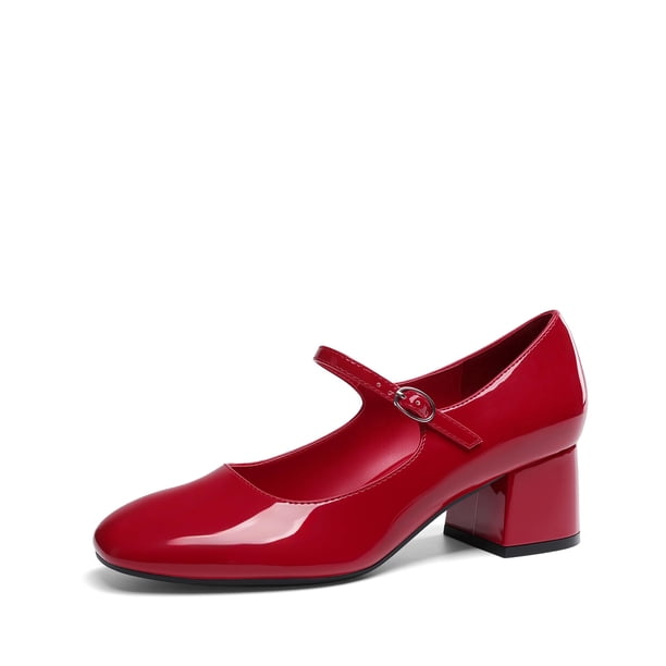 Zapatos Mary Jane para Mujer DREAM PAIRS con Tacones de 5.5 cm Rojos