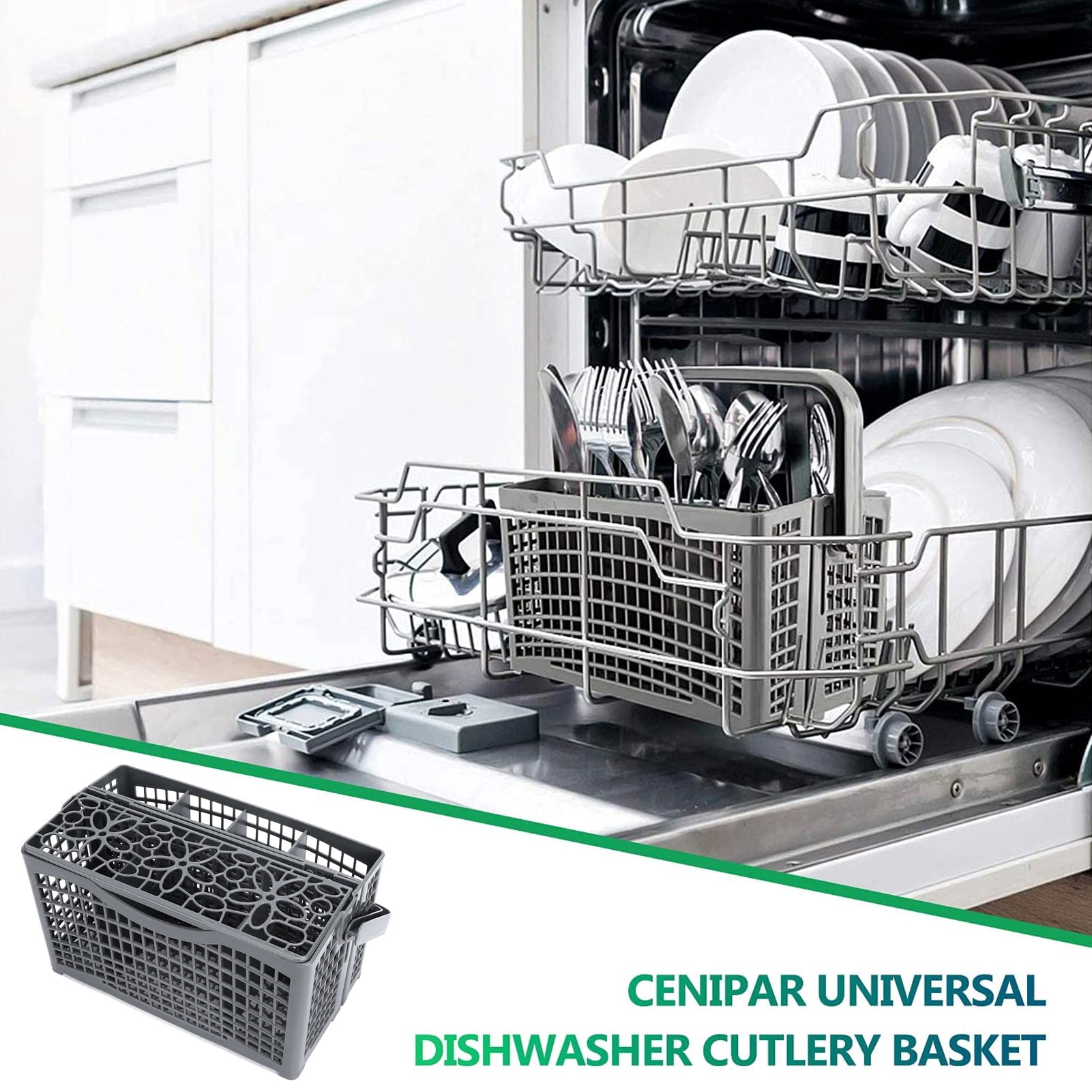 Dishwasher Silverware Basket Utensil Cutlery Holder Forks Storage Replacement Dishwasher Utensil Rack Basket for LG Kitchen Utensils ABS Material 23.1x13.1x13.4cm