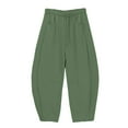 thumbnail image 2 of High Waisted Sweatpants for Women, Comdrip Women's Sweatpants Solid Color Pull Rope Waist Barrel Round Scimitar Wide Leg Pants Casual Pocket 9 Point Guard Pants Gym Sweatpants Women Green M, 2 of 8