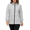 thumbnail image 7 of ShomPort Rain Jacket for Women Packable Zipper Drawstring Hooded Trendy Loose Waterproof Jackets, 7 of 7