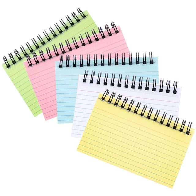 5 blocs de notas en espiral, minidiarios para estudiantes, pequeños blocs de notas en espiral de PVC de 3 x 5 pulgadas