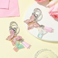 thumbnail image 5 of Resin Acrylic Keychains with Alloy Split Key Rings and Suede Tassel Pendants Letter Butterfly Random Gradient Color Letter Y 8.6cm, 5 of 5