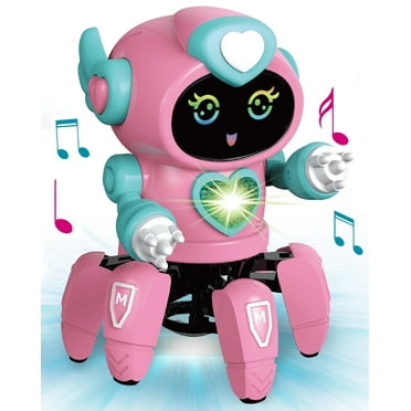 Kivdit Robot Toys for Kids,Electronic Toys Walking Dancing Music Smart Robot with Flashing Lights,Ages 3 -8,Pink