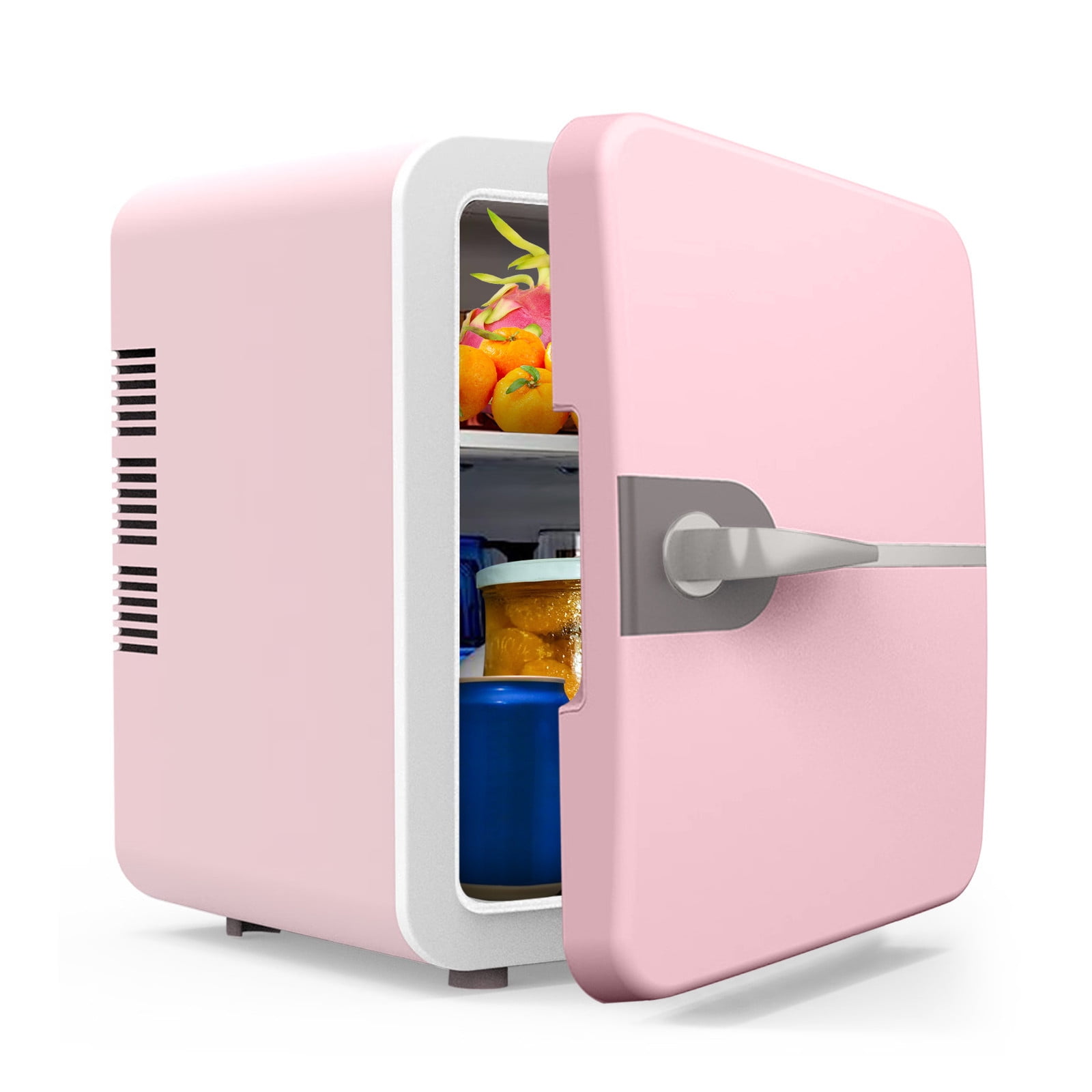 6L Car Refrigerator Mini Fridge Portable Thermoelectric Cooler Warmer for Vehicle Home Office, Small Compact for Drinks Snacks Skincare Breast Milk, Beauty Fridge with 12V DC and AC Adapter