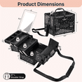 thumbnail image 4 of Yaheetech Aluminum Lockable Makeup Train Case with Mirror and Trays, Black, 4 of 10