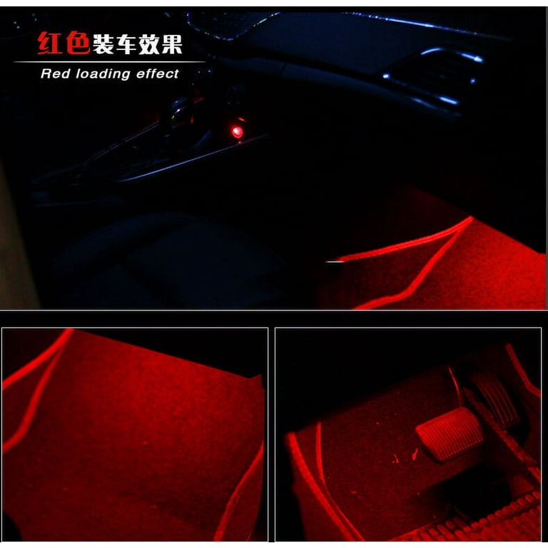 SUNNEST Interior Car Lights, 4pcs 48 USB Car LED Strip Lights