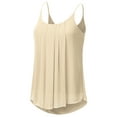 thumbnail image 2 of Doublju Women's Pleated Chiffon Layered Cami Tank Top (Plus Size Available), 2 of 3