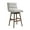 Brown Oak & Morning Fog, variant on Armen Living Elias Brown Solid Wood Upholstered 30" Bar Height Swivel Barstool with Morning Fog Fabric Seat
