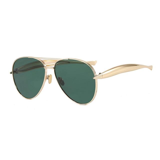 Anteojos de Sol laureles Fashion Pilot Oversized para Mujer Oro (C5)