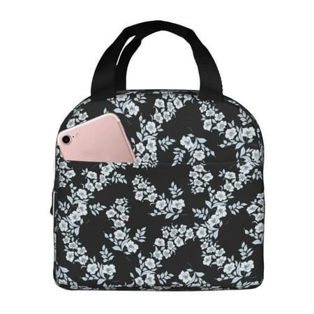 Insulated Lunch Bag for Women Men - Flower print A Leakproof Cooler Lunch Box for Women Men  Lunch Tote Bags for Work School Picnic Travel