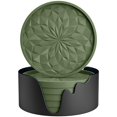 thumbnail image 1 of Posavasos ME.FAN de silicona con soporte [paquete de 6] verde oliva, 1 of 7