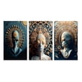 thumbnail image 2 of Designart "Futuristic Fashion Sci-Fi Woman Portrait IV" Surrealism Wall Art Set Of 3 - Transitional Blue Canvas Set For Living Room Decor, 2 of 6