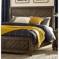 thumbnail image 2 of Modern Profile Casual Design King Size Wooden Bed Distressed Espresso Finish, 2 of 6