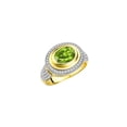 thumbnail image 4 of RYLOS Rings for Women 14K Gold Plated Silver Ring Classic 9X7MM Oval Gemstone & Diamonds August Peridot Jewelry Size 7, 4 of 7