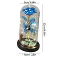 thumbnail image 3 of JWshufel LED Rose Night Light Preserved Flower Butterfly Ornament with Foil Accents and Decorative Base Romantic Table Lamp for Bedroom Desk Window Sill Valentine Gift Blue 8.7x4.3x3.5in, 3 of 6