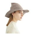 thumbnail image 2 of JIANLAI Women Knitted Witch Hat Wide Brim Pointed Wizard Hat Soft Stretch Costume Accessory for Halloween, 2 of 7